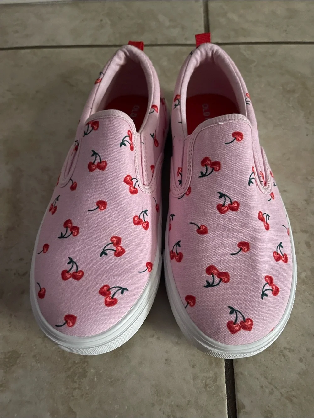 NWOT Girls Pink Cherry Slip-On Shoes